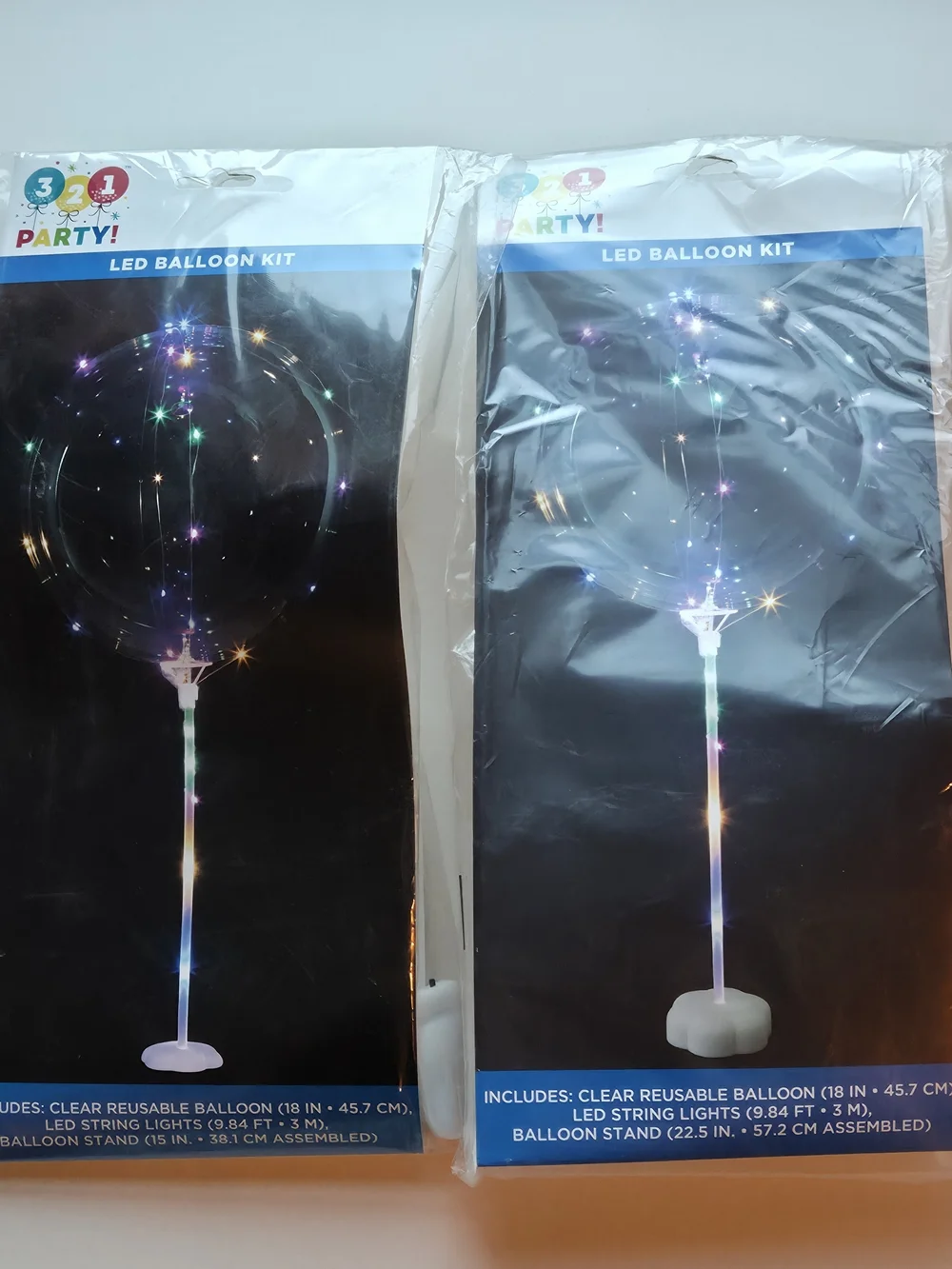 321 Party! Clear Reusable Light Up LED Balloon Kit w/ LED String Lights